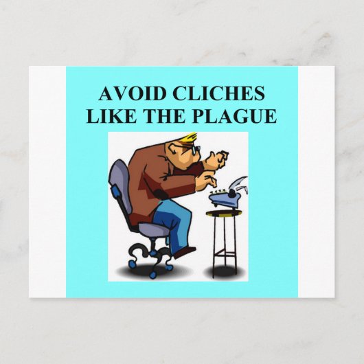 CLICHE grap voor schrijvers en auteurs Briefkaart (Voorkant)
