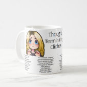 Cliches voor het beëindigen van gedachten koffiemok (Voorkant links)