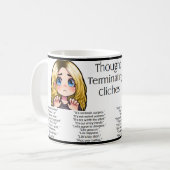 Cliches voor het beëindigen van gedachten koffiemok (Voorkant links)