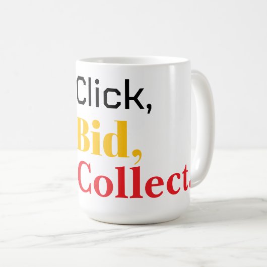 Click, Bid, Collect. Book  Koffiemok (Voorkant rechts)