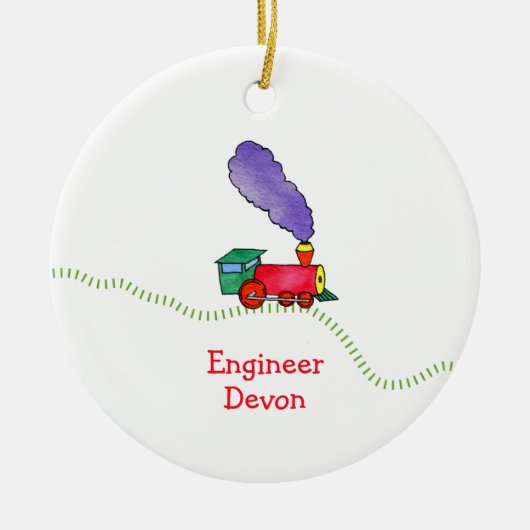 Clickety Clack Train Keramisch Ornament (Voorkant)