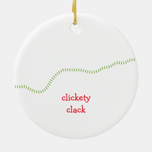 Clickety Clack Train Keramisch Ornament (Achterkant)