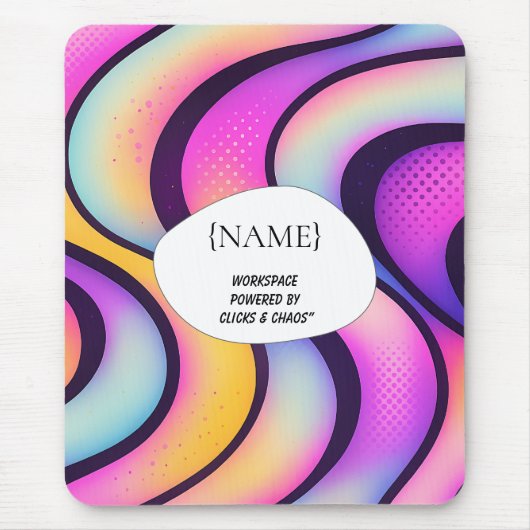  Clicks & Chaos – Abstract Design Personalized Muismat (Voorkant)