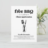 Client Appreciation Business BBQ Party Invitation Kaart (Staand voorkant)