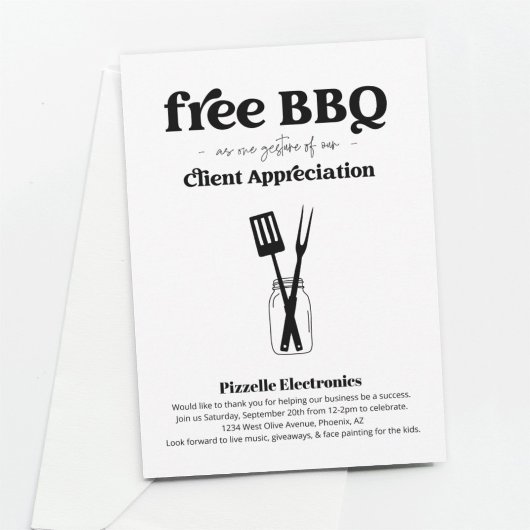Client Appreciation Business BBQ Party Invitation Kaart