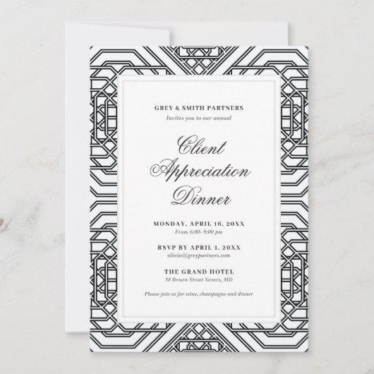 Client Appreciation Dinner Kaart (Voorkant)