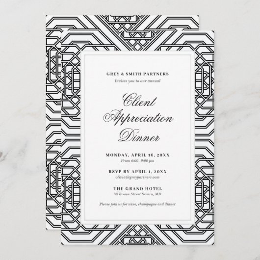 Client Appreciation Dinner Kaart (Voorkant / Achterkant)