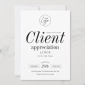 Client Appreciation Event Minimalist Logo Business Kaart (Voorkant)