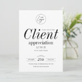 Client Appreciation Event Minimalist Logo Business Kaart (Staand voorkant)