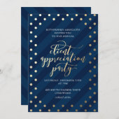 Client Appreciation Folie Navy Holiday Party Invit Kaart (Voorkant / Achterkant)