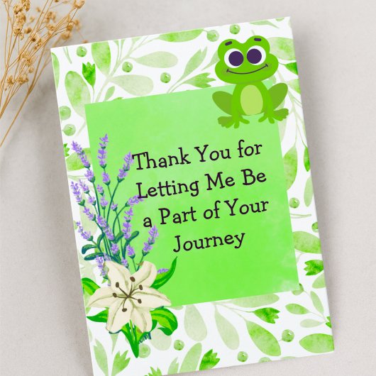 Client Appreciation Note – Green Pastel Floral Bedankkaart