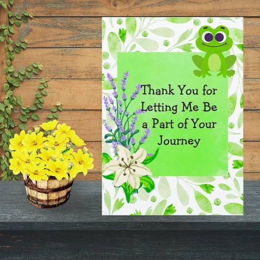Client Appreciation Note – Green Pastel Floral Bedankkaart