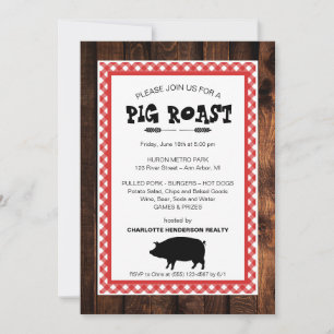 Client Appreciation Pig Roast BBQ Party Invitation Kaart
