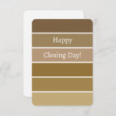 Client feliciteert nieuwe Home Brown Paint Chip Notitiekaartje (Voorkant / Achterkant)