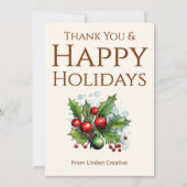 Client Holiday Greeting Card | Add Your Logo Feestdagenkaart (Voorkant)