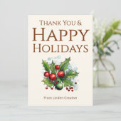 Client Holiday Greeting Card | Add Your Logo Feestdagenkaart (Staand voorkant)