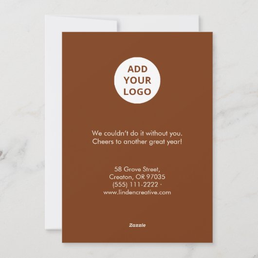 Client Holiday Greeting Card | Add Your Logo Feestdagenkaart (Achterkant)