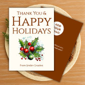 Client Holiday Greeting Card | Add Your Logo Feestdagenkaart