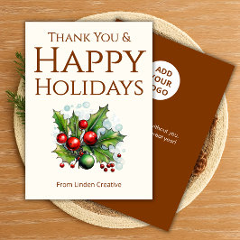 Client Holiday Greeting Card | Add Your Logo Feestdagenkaart