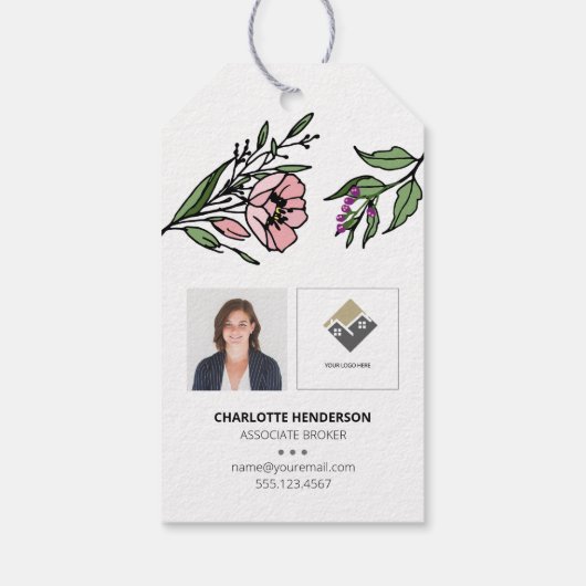 Client Pop op Logo onroerend goed Cadeaulabel