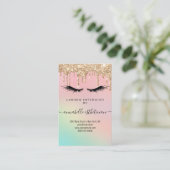 Client Record Glitter Gold Eyelash-extensie Visitekaartje (Staand voorkant)