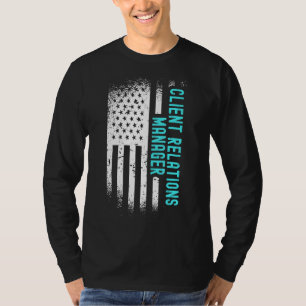 Client Relations Manager met Amerikaanse vlag T-shirt