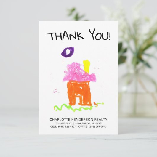 Cliënt van onroerend goed van aangepast Kind aan h Bedankkaart (Staand voorkant)