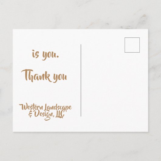 Cliënt werknemer Dank u voor waardering Briefkaart (Achterkant)