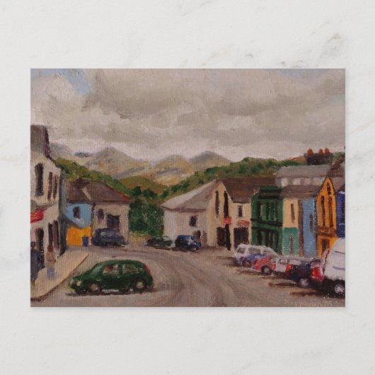 Clifden Ireland Cityscape Impressionistic Painting Briefkaart (Voorkant)
