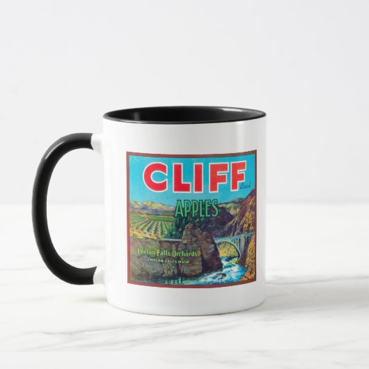 Cliff Apple Label - Chelan Herfsten, WA Mok (Links)