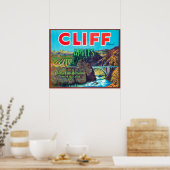 Cliff Apple Label - Chelan Herfsten, WA Poster (Keuken)