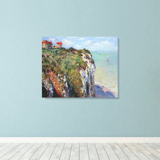 Cliff at Dieppe, door Claude Monet Canvas Afdruk (Insitu (Houten vloer))