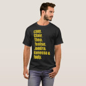 Cliff-Clair-Theo-Denise-Condra-Vanessa en Rudy T-shirt (Voorkant volledig)
