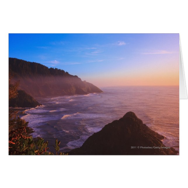Cliff Coastal Uitzicht in Oregon op Sunset (Voorkant Horizontaal)