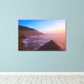 Cliff Coastal Uitzicht in Oregon op Sunset Canvas Afdruk (Insitu (Houten vloer))