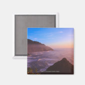 Cliff Coastal Uitzicht in Oregon op Sunset Magneet (Voorkant / Achterkant)
