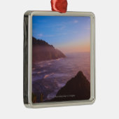 Cliff Coastal Uitzicht in Oregon op Sunset Metalen Ornament (Rechts)