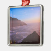 Cliff Coastal Uitzicht in Oregon op Sunset Metalen Ornament (Links)