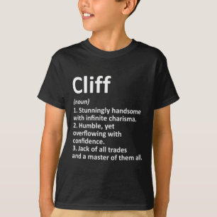 Cliff Definitie Gepersonaliseerde Naam Grappige Ve T-shirt