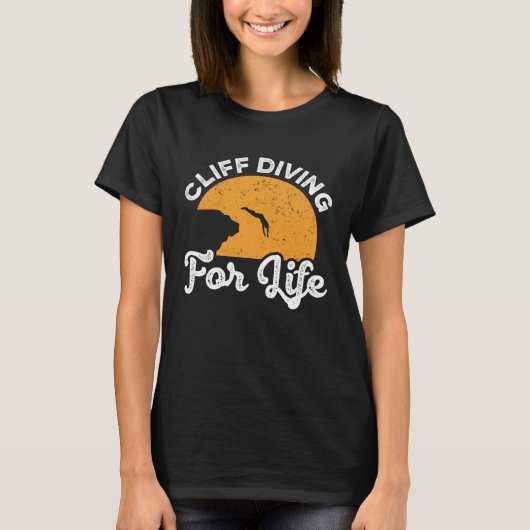 Cliff Diving For Life Cliff Diver Watersports Tomb T-shirt (Voorkant)
