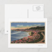Cliff Drive Uitzicht Ocean, Beach & Flowers Briefkaart (Voorkant / Achterkant)
