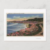 Cliff Drive Uitzicht Ocean, Beach & Flowers Briefkaart (Voorkant)