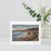 Cliff Drive Uitzicht Ocean, Beach & Flowers Briefkaart (Staand voorkant)