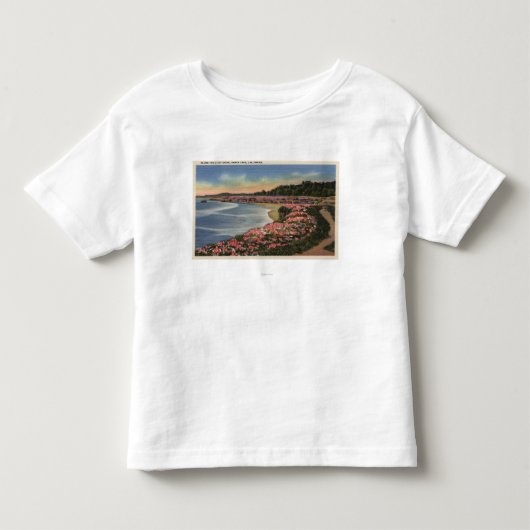 Cliff Drive Uitzicht Ocean, Beach & Flowers Kinder Shirts (Voorkant)