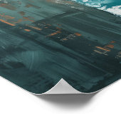 Cliff Edge in het Ocean Landscape olieverfschilder Poster (Hoek)