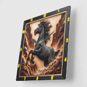 Cliff Gallop's gepersonaliseerde houtsoort Mustang Vierkante Klok (Hoek)