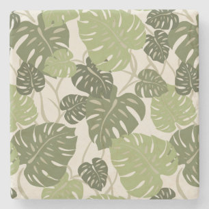 Cliff Hanger Hawaiian Leaf Print Tiki Onderzetters