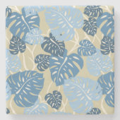 Cliff Hanger Hawaiian Leaf Print Tiki Onderzetters (Voorkant)