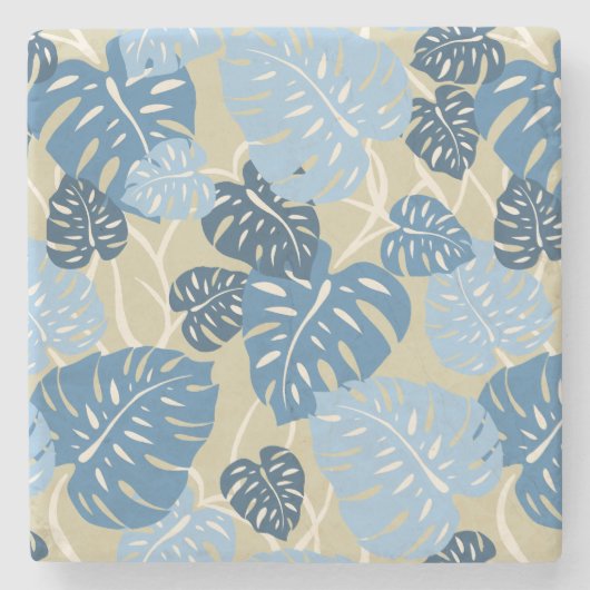 Cliff Hanger Hawaiian Leaf Print Tiki Onderzetters (Voorkant)