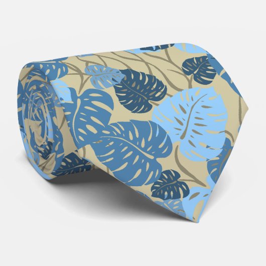 Cliff Hanger Hawaiian Monstera Leaf 2-zijdig afdru Stropdas (Opgerold)